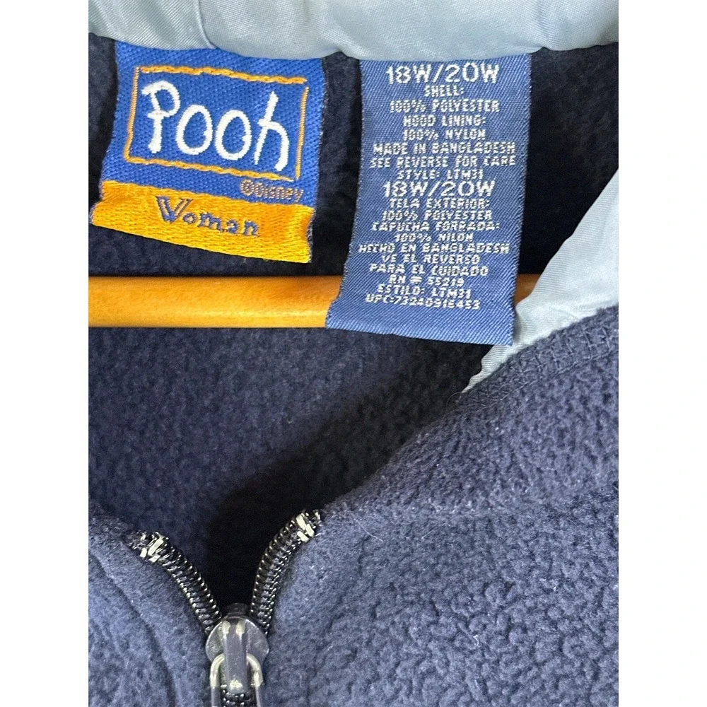 DISNEY POOH Jerry Leigh Entertainment Apparel Women 1/4 Zip Pullover Size18W/20W
